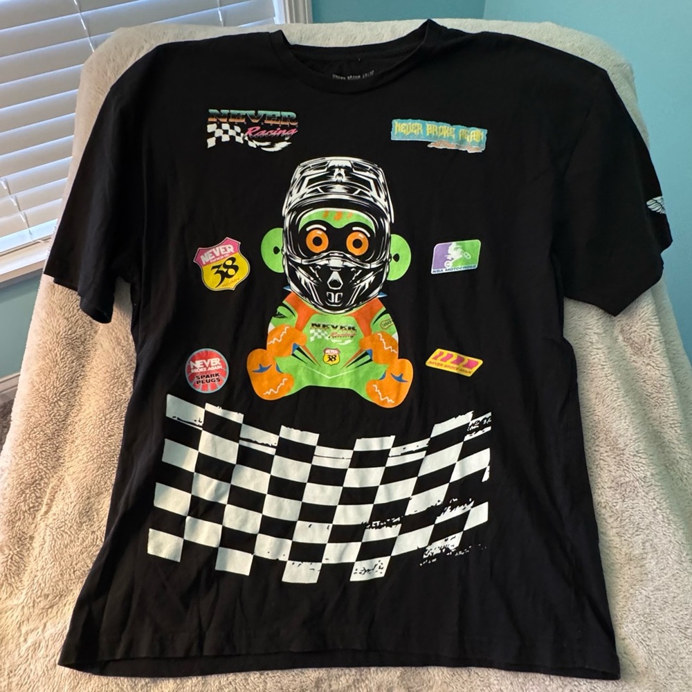 Never Broke Again Motocross Racing T-shirt Men’s XXL (2X) Black Monkey Graphic